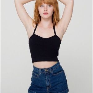 Cotton knit crop top